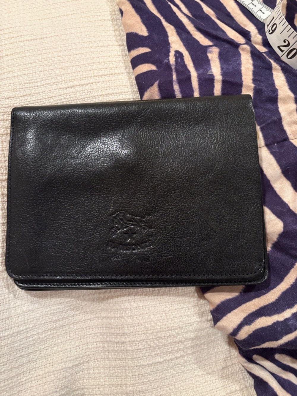 Black Leather travel Clutch Wallet